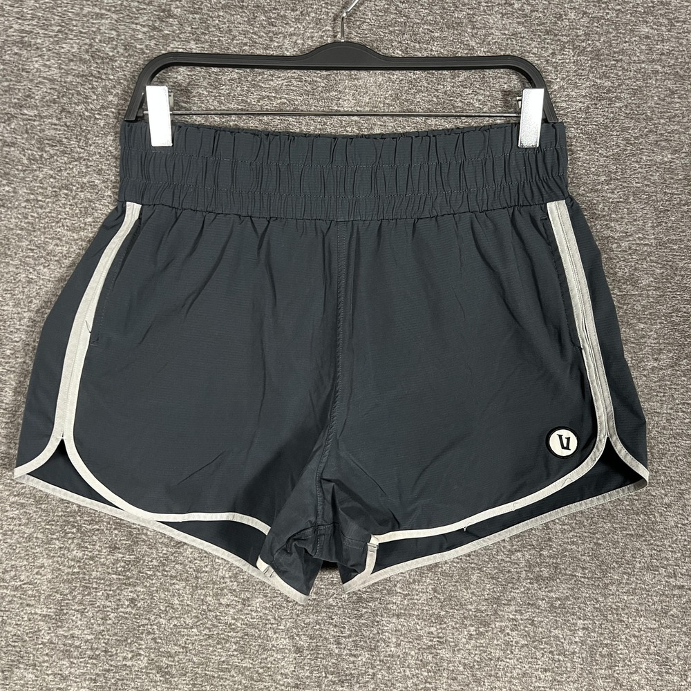 Vuori Women's Athletic Shorts - Black with Gray Trim